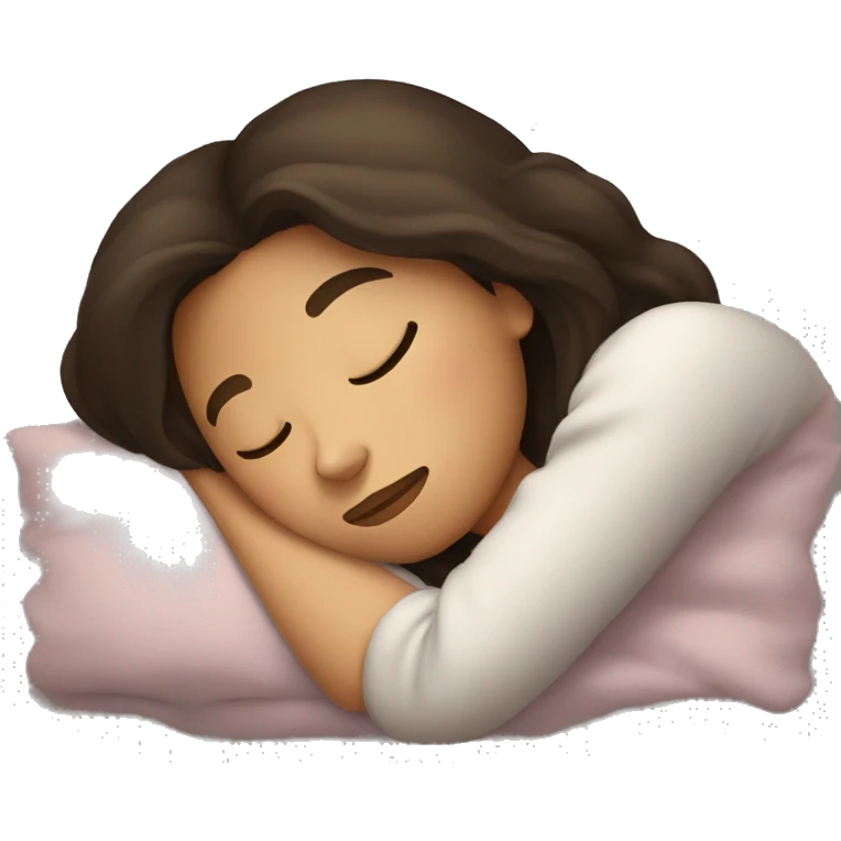 Brunette girl sleeping emoji