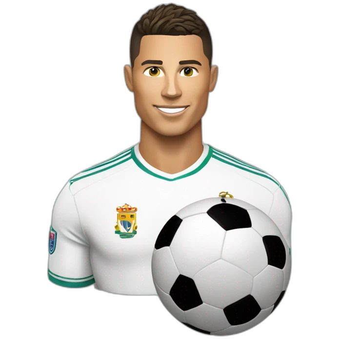 Ronaldo avec un ballon de foot emoji