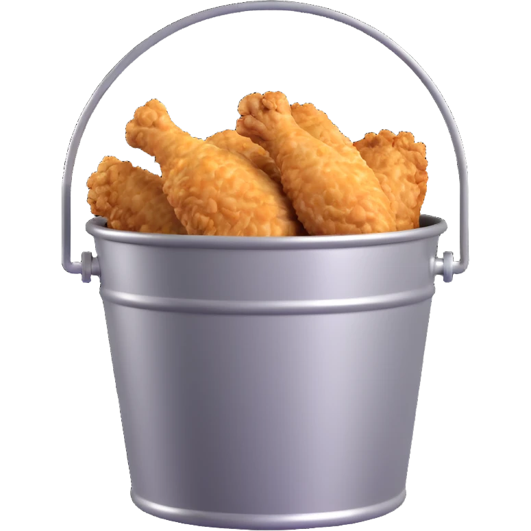 fried chicken in a silver steel bucket emoji