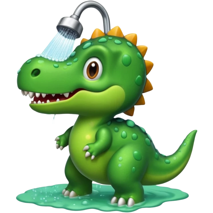 dinosaur in a shower emoji