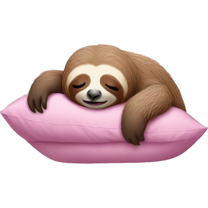 Pink sloth sleeping emoji