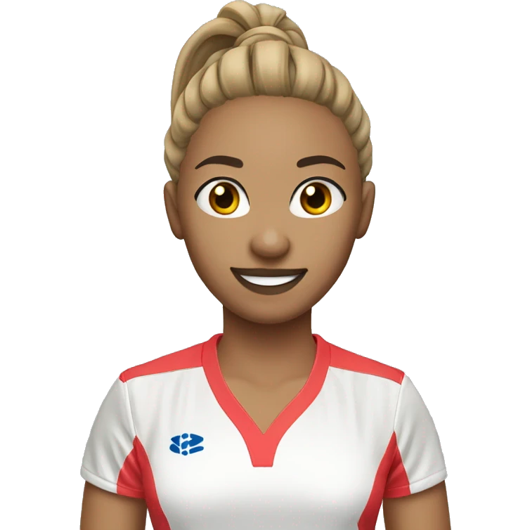 badminton player femle ponytail light skin wavy hair emoji