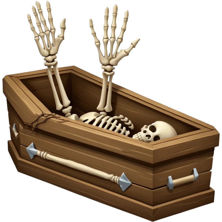skeleton hand rising from coffin emoji