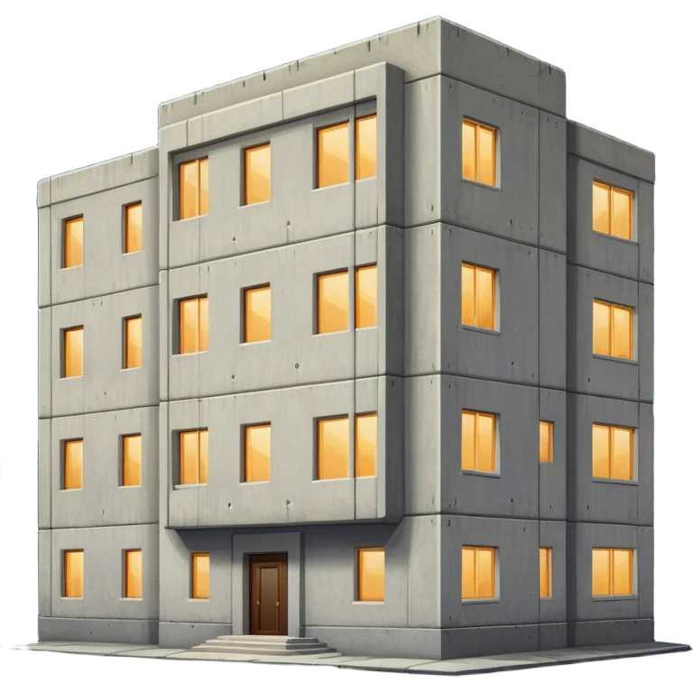 a five-story Soviet-era panel house in the night  emoji