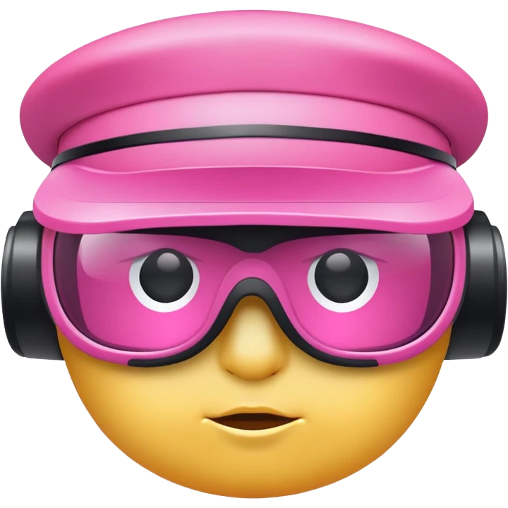 bulky pink visor glasses, extra thick lens, solid construction, statement piece emoji