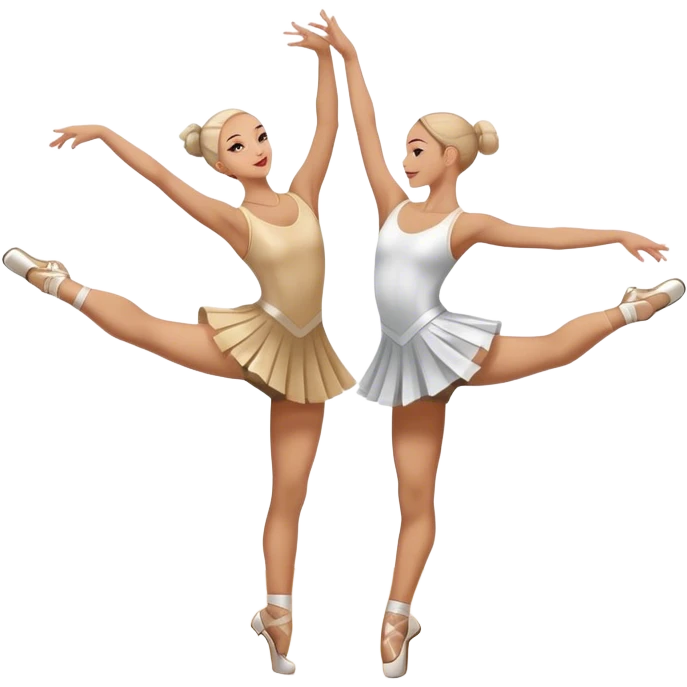 Icon for Sports Dance: a couple in competitive dance attire performing a synchronized dance, with dance shoes, a rhythmic floor, and a competition backdrop. The icon should capture athleticism, technique, and precision in sports dance. Transparent background. emoji