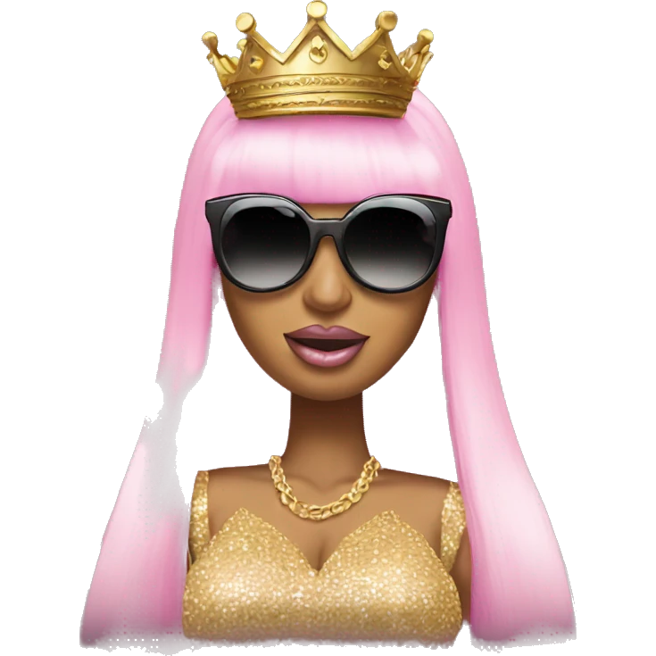 Nicki Minaj wearing sunglasses with crown emoji