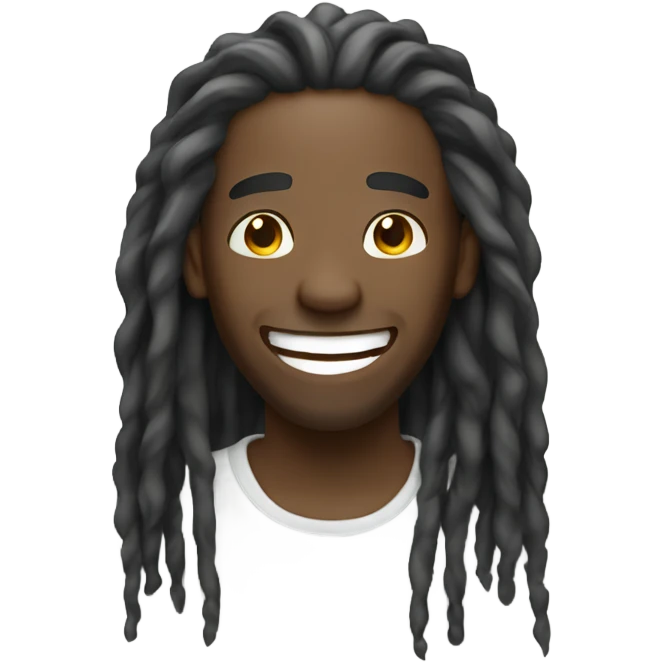 black guy with long locs laughing emoji
