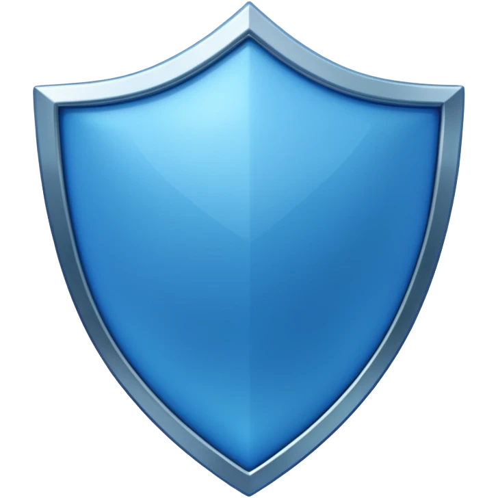 shiny, bright, and vivid blue shield, no symbols emoji