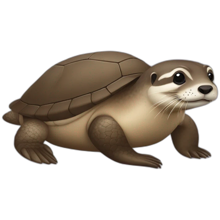 loutre sur une tortue emoji