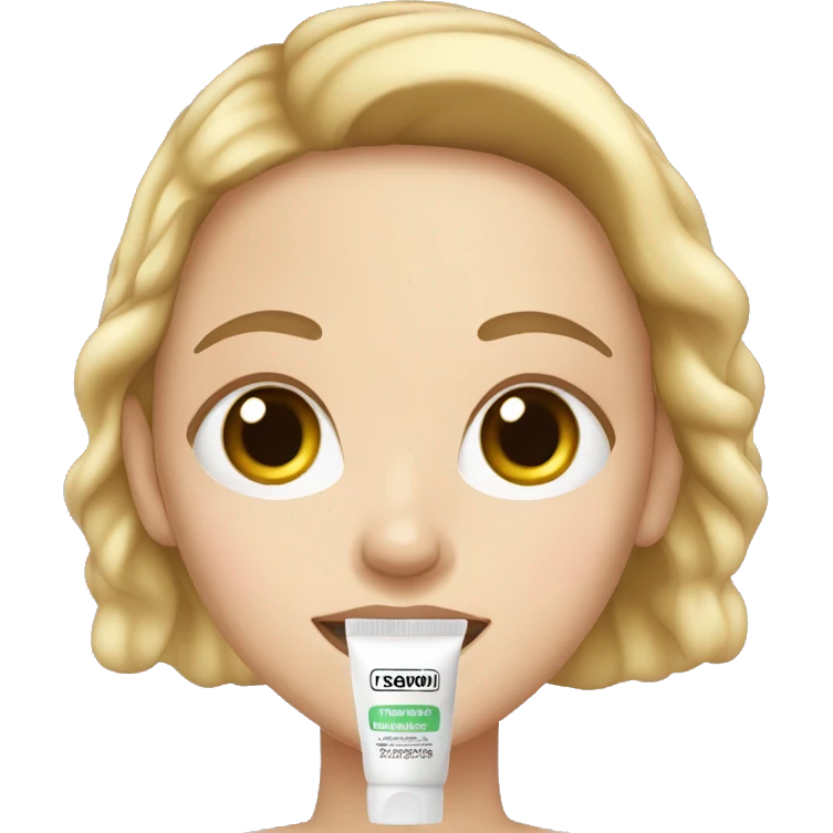 white girl applying cream on face  emoji