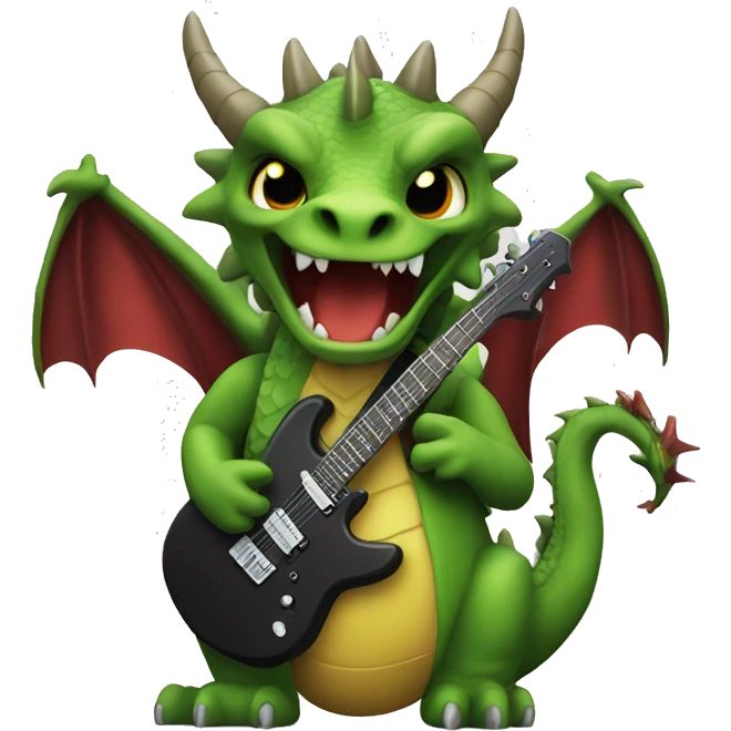 a dragon as a metal music fan emoji