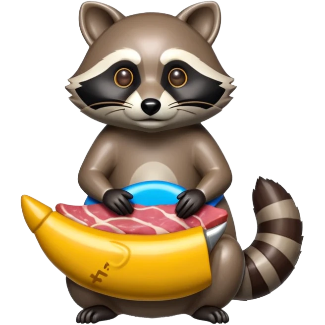  SPAM meat jeff koons style raccoon sculpture  emoji