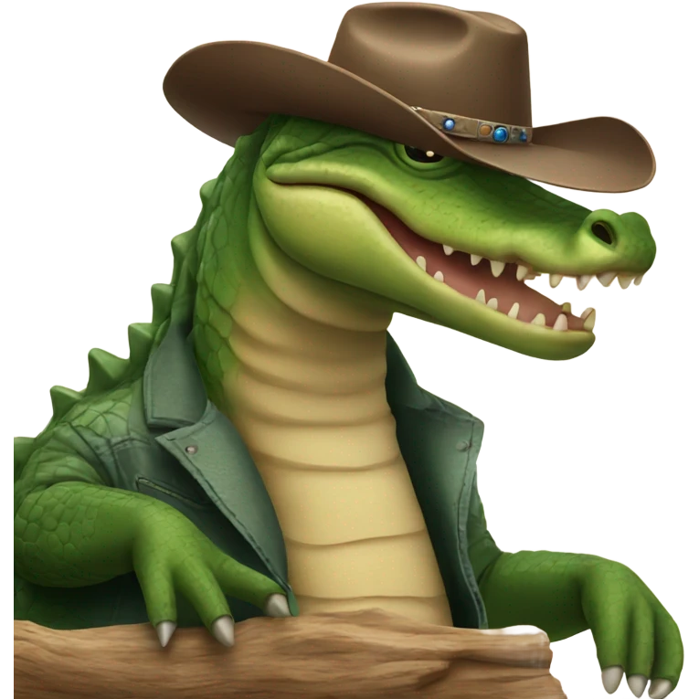 Alligator wearing cowboy hat  emoji