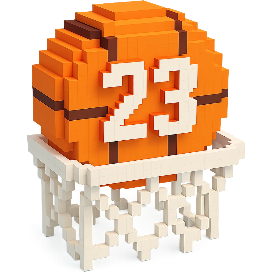 баскетбольный мяч с надписью "23" в сетке, no background emoji