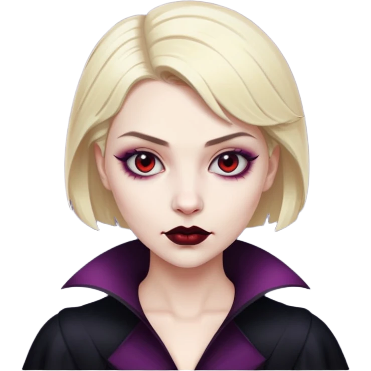 blonde vampire woman with short hair and white skin emoji