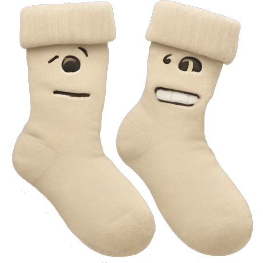 Two beige home socks emoji