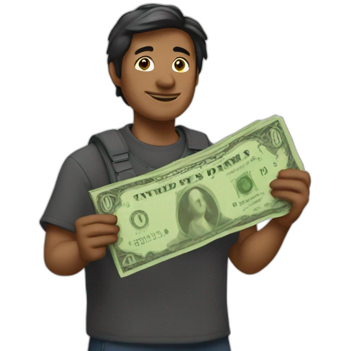 A emiji holding money board emoji