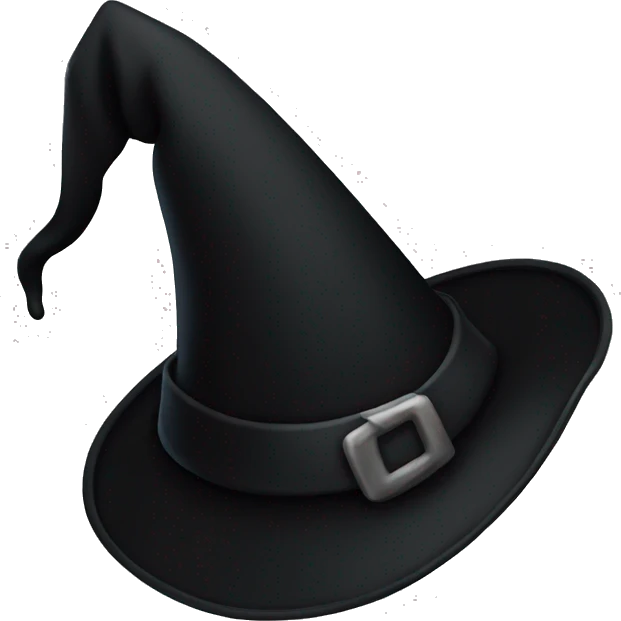 curved full black witch hat emoji
