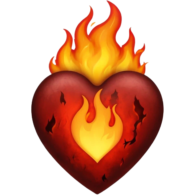 Black heart on fire  emoji