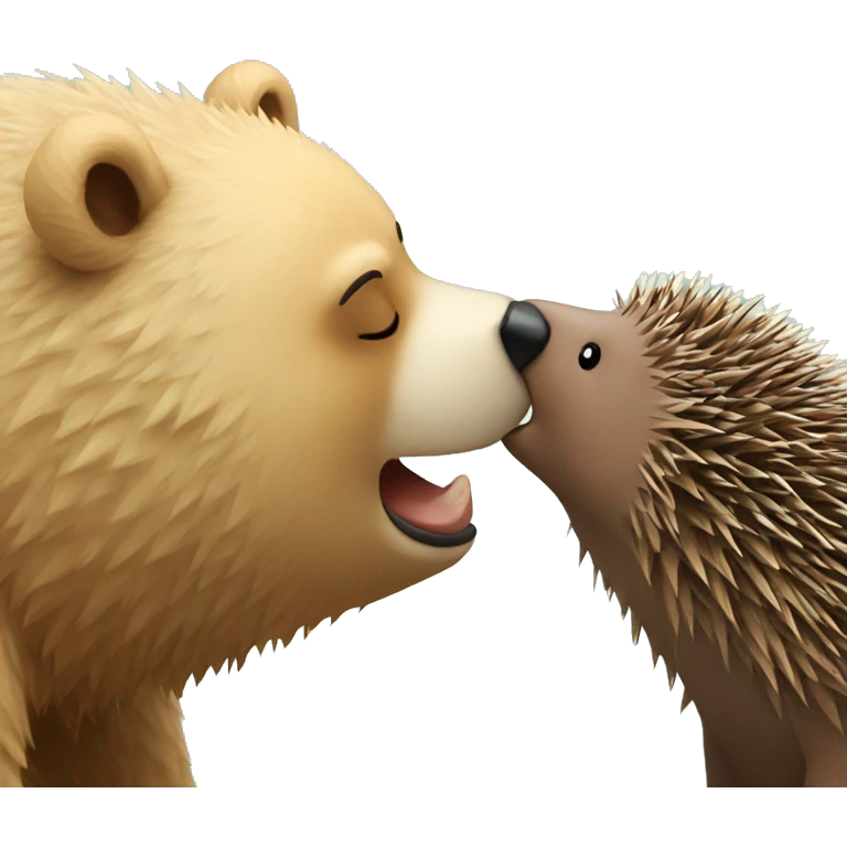 bear kissing hedgehog emoji