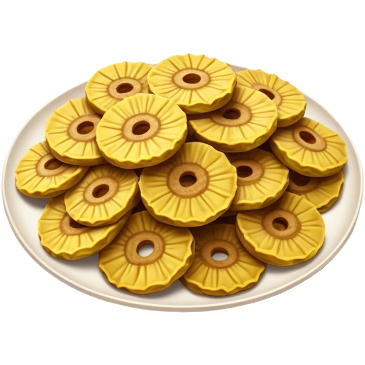 Patacones Cinematic Realistic Patacones Dish Emoji, depicted as crushed, crispy plantain discs, rendered with rich textures and dynamic, natural lighting. emoji