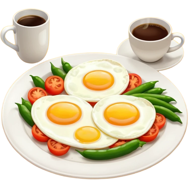 eggs with veggies and coffee  emoji