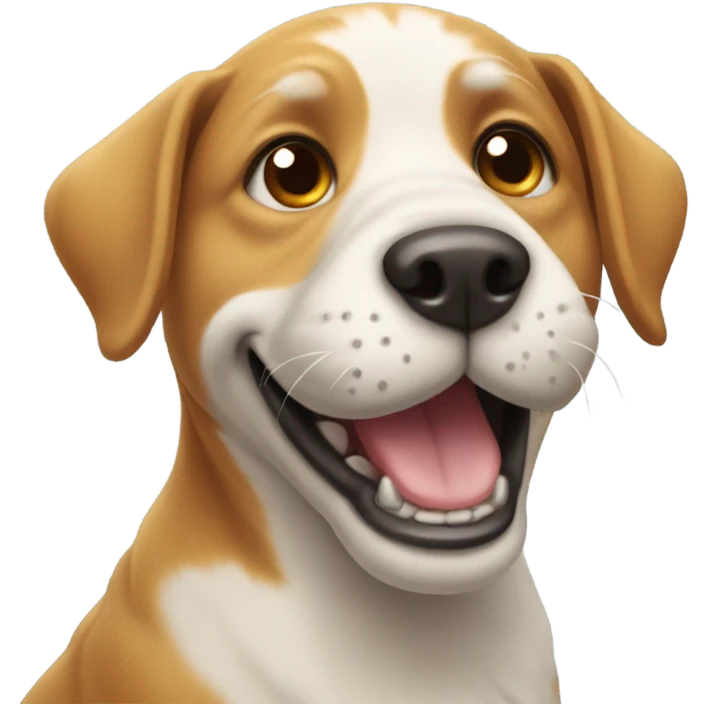 Dog wearing emoji emoji