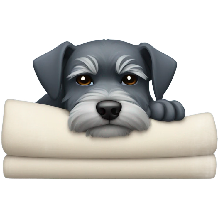Schnauzer in blue collar sleeping emoji