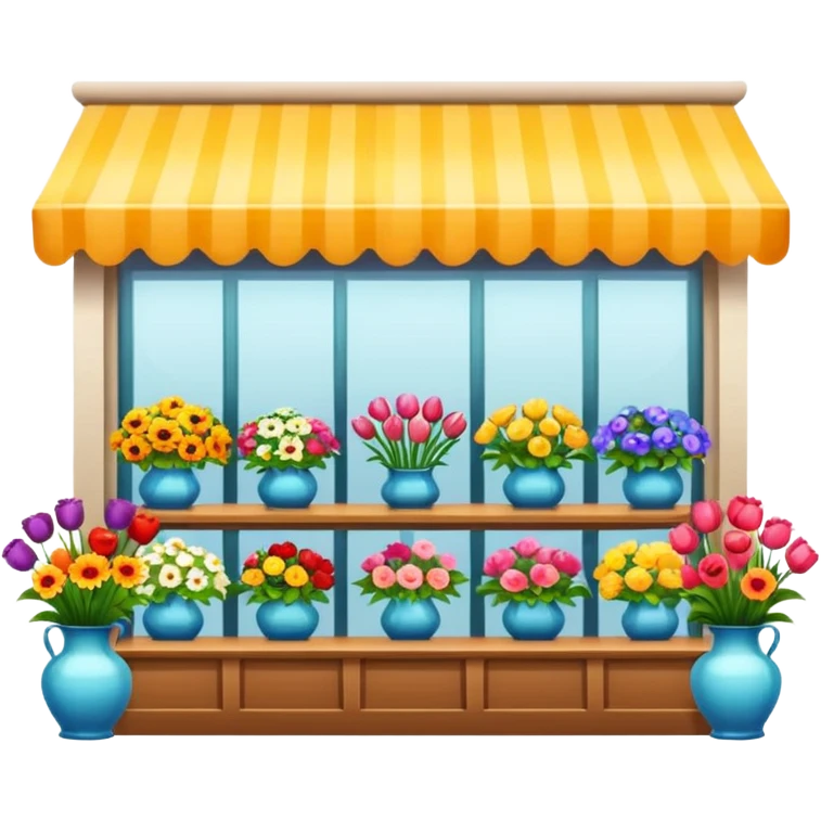 Flower shop with tables in the front emoji