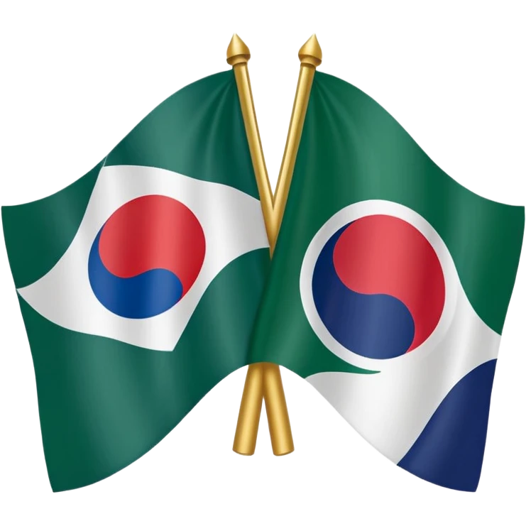 FRIENDSHIP FLAG OF PAK-SOUTH KOERA BUT NO MAKING WRONG DESIGN OF PAKISTAN AND SOUTH KOERA FLAGS emoji