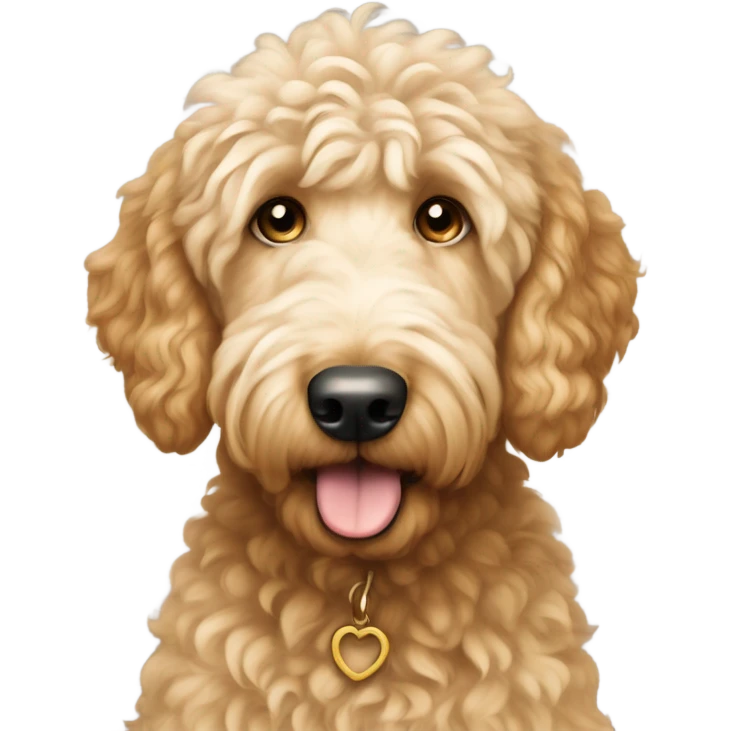 Golden doodle tan and white emoji