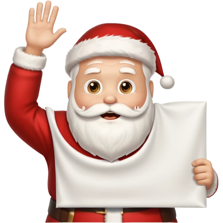 drunk santa holding up a huge blank banner 4 times his size above his head emoji