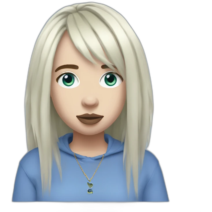 Billie eilish chanteuse 2018 cheveux bleus emoji
