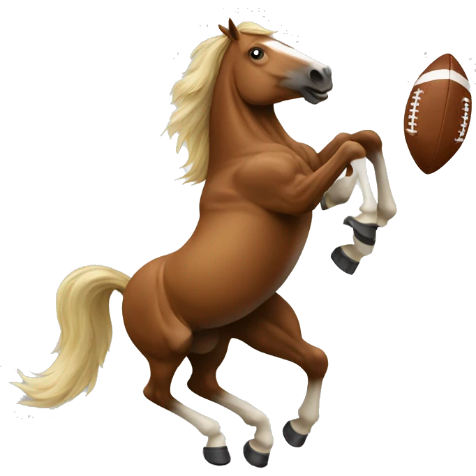 a horse playing football emoji