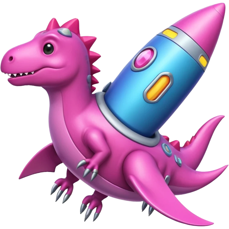 pink Dinosaurs with Rocket emoji
