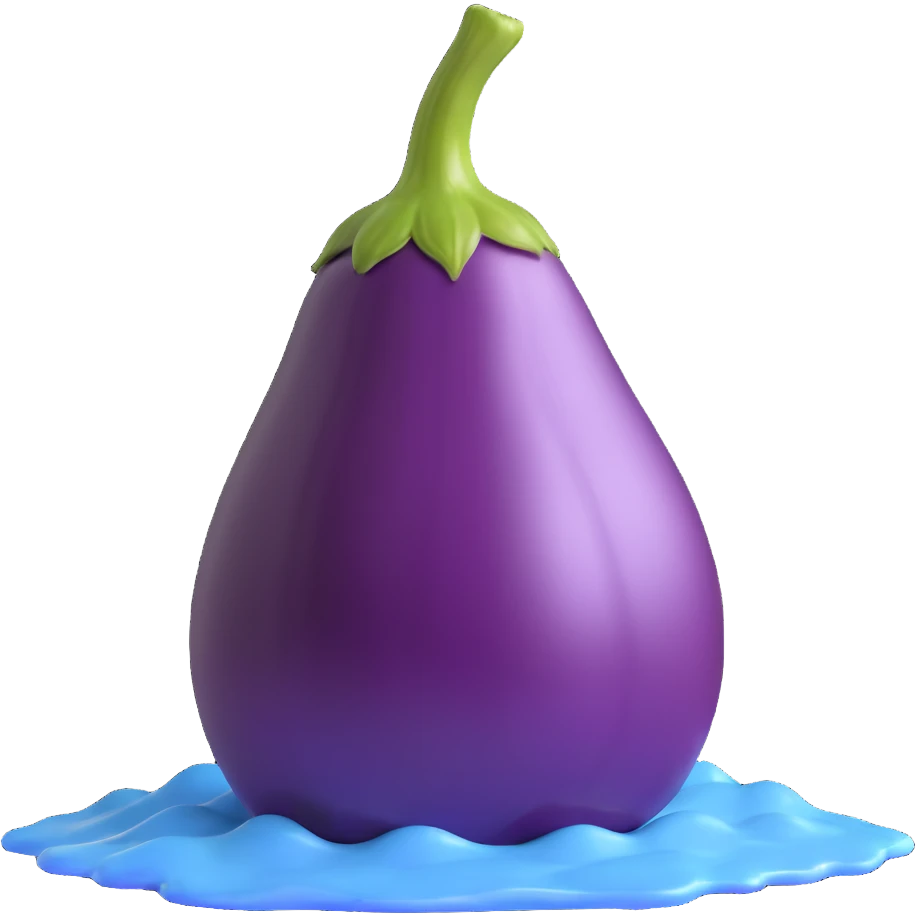 eggplant squirting white water emoji