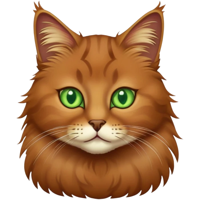Brown cat green eye emoji