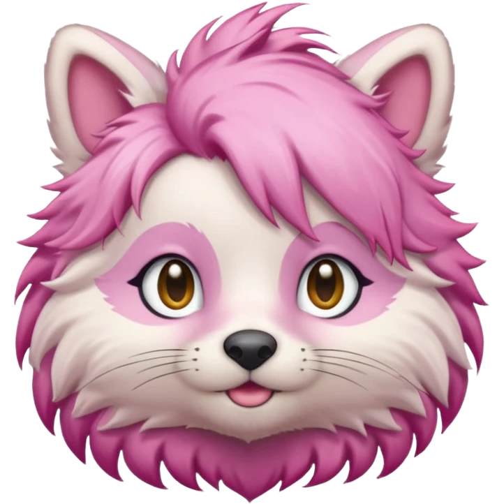 pink haired animal emoji