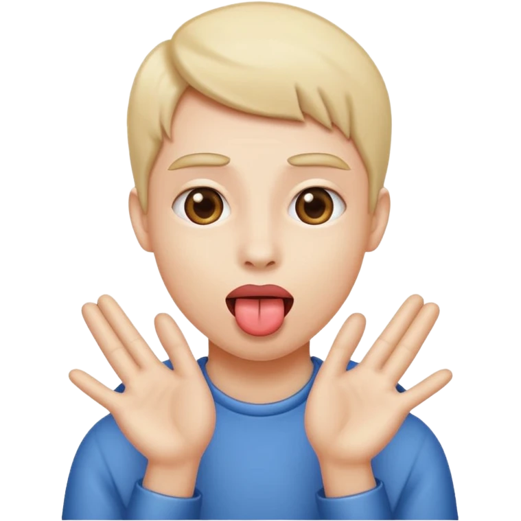 tongue out with hands to the side emoji
