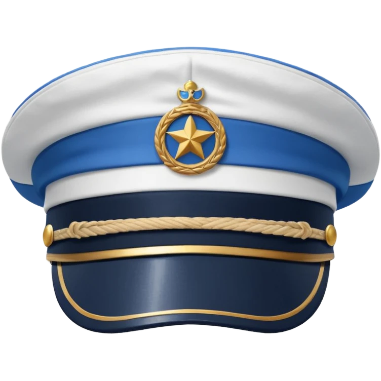 white captain hat with blue circle closeup alone emoji