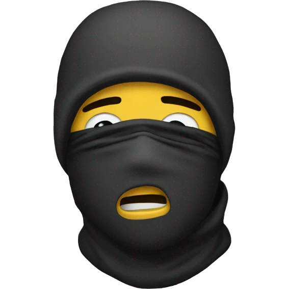 Man with ski mask crying  emoji