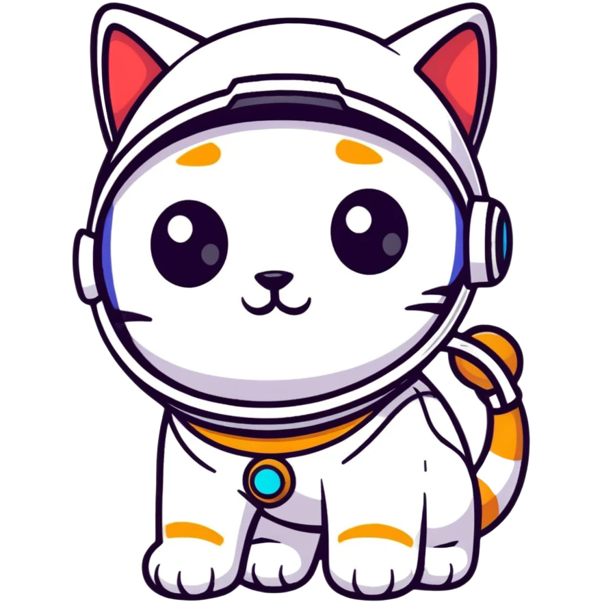 space cat with futuristic visor emoji