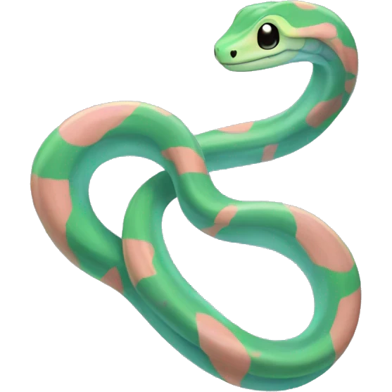 Kawaii colorful pastel vine snake  emoji