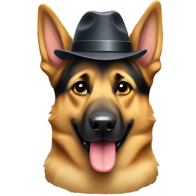 German shepherd dog with hat on  emoji