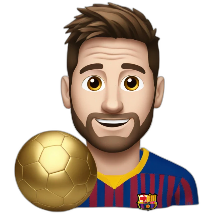 Messi avec ballon d'or emoji