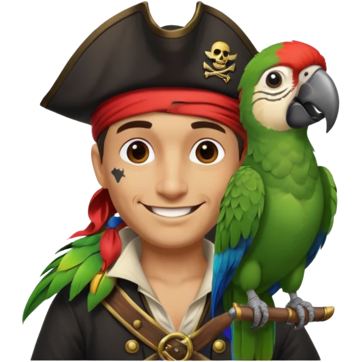 pirate and parrot emoji