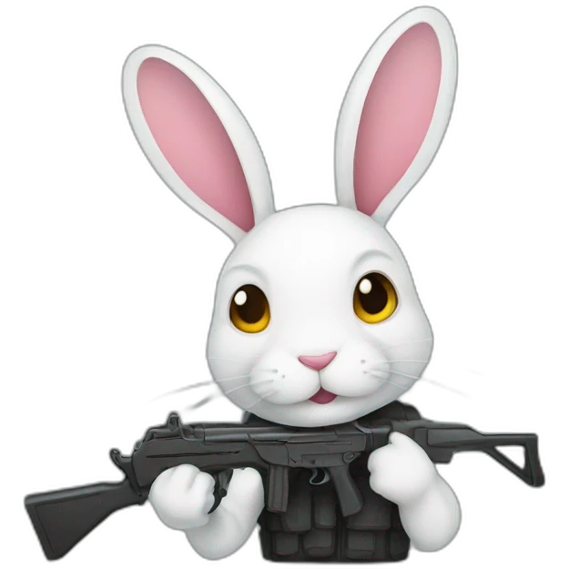 Rabit wearing guns  emoji