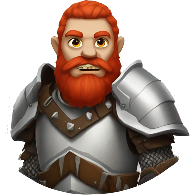 orc red beard with heavy white armor fantasy emoji