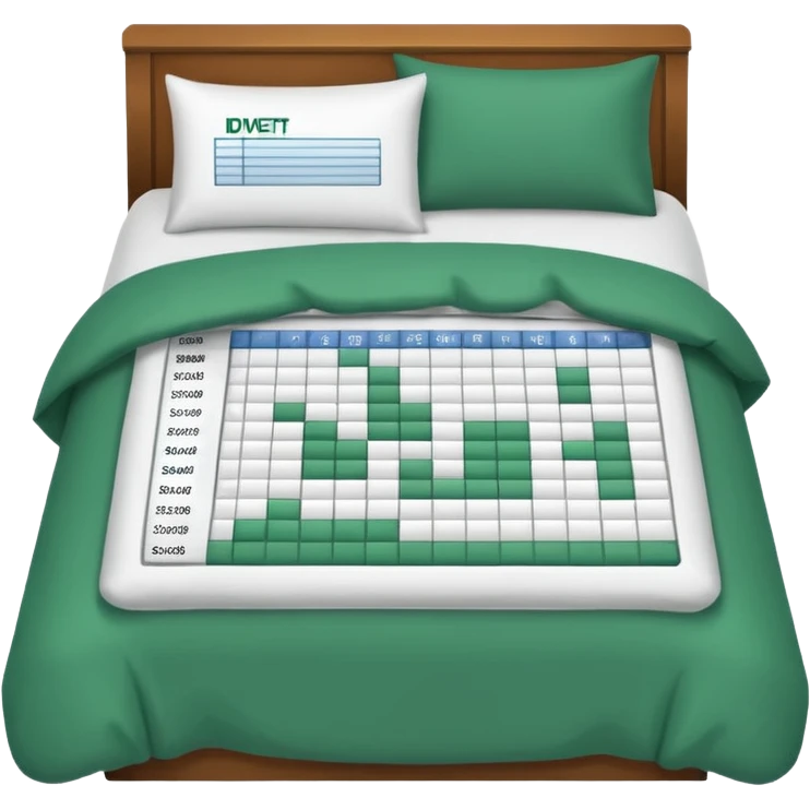 duvet with excel spreadsheet emoji